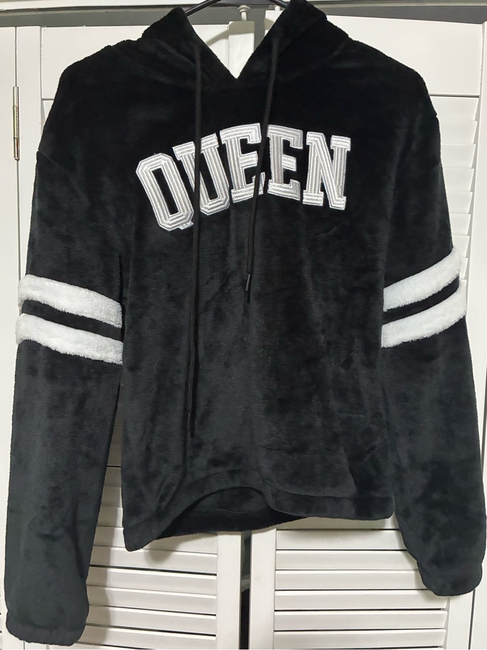 Angel Cult Hooded Sweater in Black with White Accents